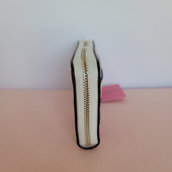 KATE SPADE Spencer Summer Flower Embossed Zip-around Continental Wallet- Cream ⭐ - Picture 9 of 16